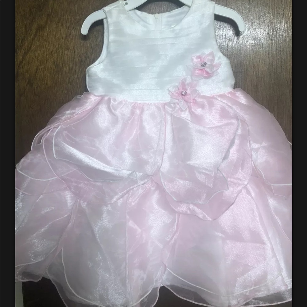 Girls pink tulip petal dress